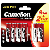 Батарейка Camelion LR6 Alkaline Plus 1,5В 4+2 (пальчик уп 6 шт)