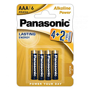 Батарейка Panasonic LR03 alkaline power ААА BL4+2 (4+2/72) (Р)